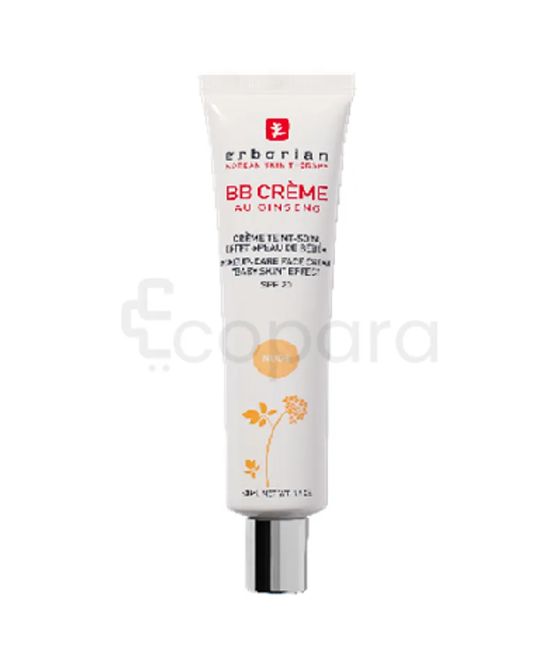 ERBORIAN BB CREME AU GINSENG TEINT SOIN EFFET PEAU DE BEBE SPF20 NUDE 40ML