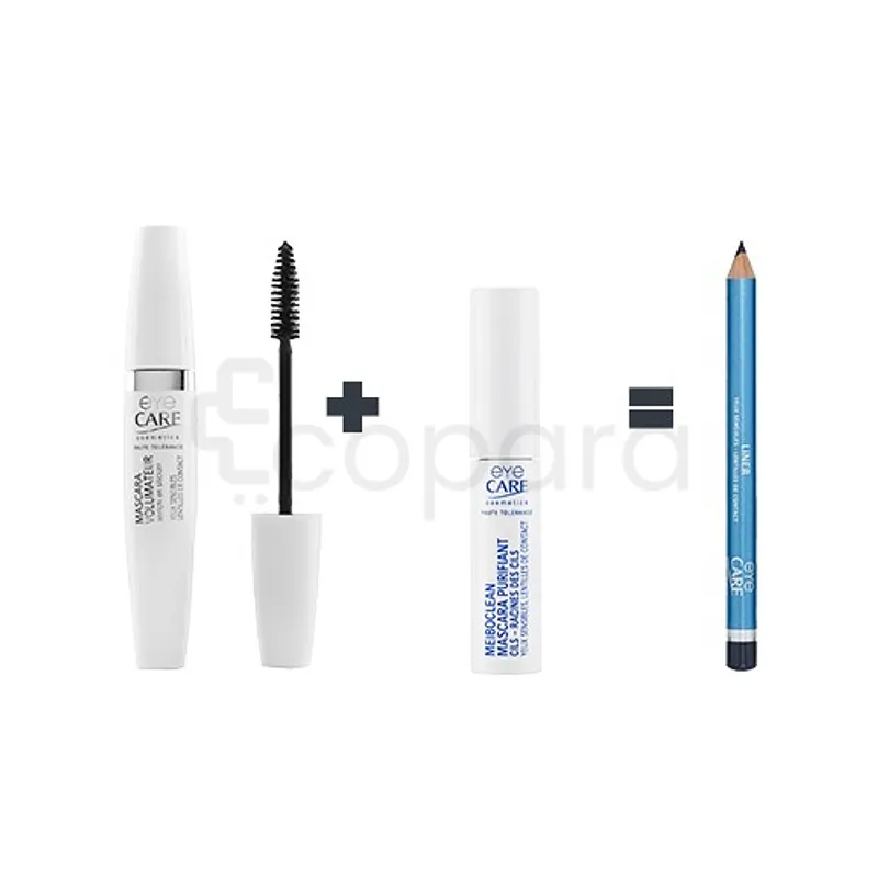EYE CARE PACK MASCARA VOLUMATEUR PUR BLACK + MASCARA MEIBOCLEAN PURIFIANT + LINER CRAYON YEUX OFFERT