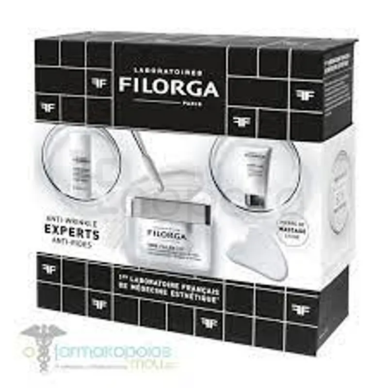 FILORGA COFFERT TIME-FILLER 5XP 50ML + SLEEP-LIFT 15ML + SOLUTION MICELLAIRE 50ML + PIERRE DE MASSAGE STONE