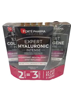 FORTE PHARMA PACK EXPERT HYALURONIC INTENSE DUO ECLAT BOITE 300MG HYALURONIQUE + 2 BOITES COLLAGENE 10000MG