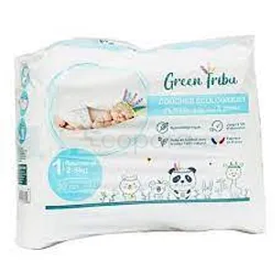 GREEN TRIBU BEBE NOUVEAU NE ECOLOGIQUE 0% CHLORE TAILLE 1 2-5KG BOITE DE 30