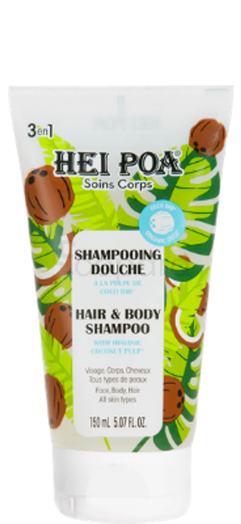 HEI POA SHAMPOOING DOUCHE A LA PULPE DE COCO BIO VISAGE CORPS CHEVEUX 150ML