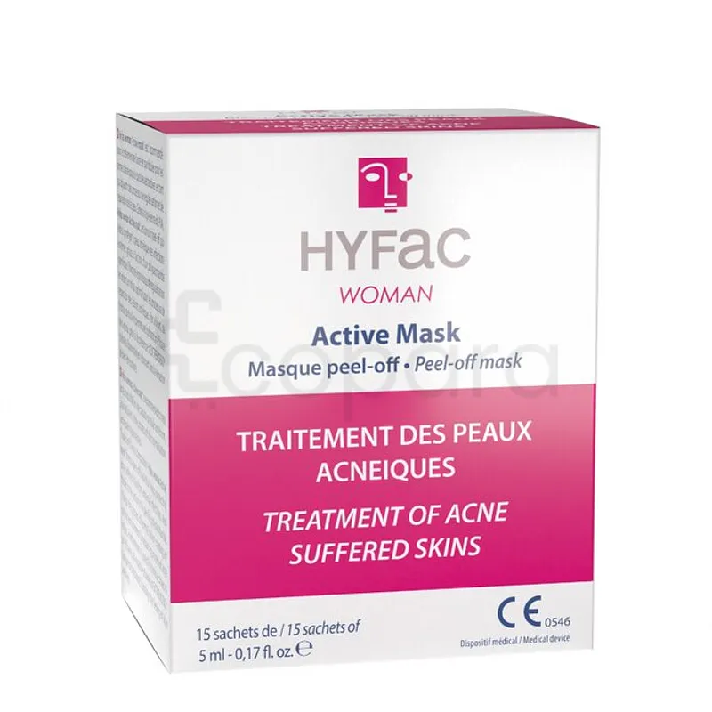 HYFAC WOMAN ACTIVE MASK MASQUE PEEL-OFF 5ML BOITE DE 15 SACHETS