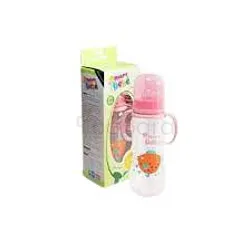 NOTRE BEBE BIBERON FEEDING BOTTLE AVEC POIGNEES COULEUR ROSE +3MOIS 240ML