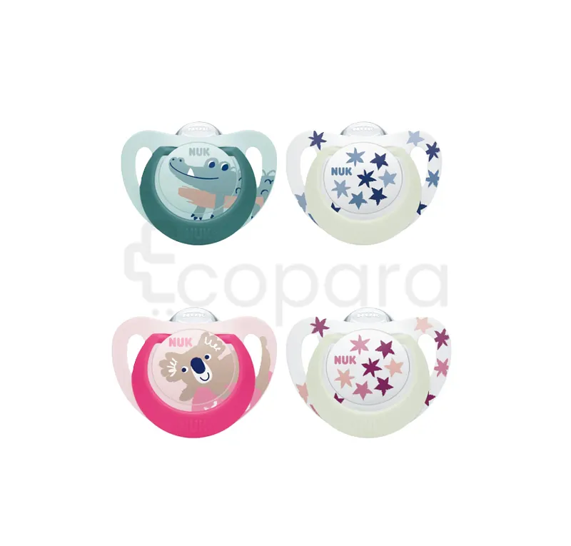 NUK 2 SUCETTES STAR DAY & NIGHT 6-18MOIS