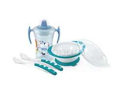 NUK SET REPAS BOITE DE 4 PIECES BLEU TURQUOISE