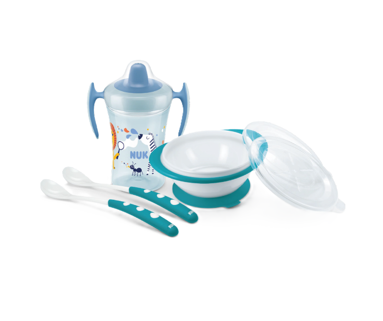 NUK SET REPAS BOITE DE 4 PIECES BLEU TURQUOISE