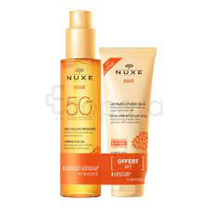 NUXE PACK SUN HUILE BRONZANTE SPF50+ 150ML + LAIT FRAICHEUR APRES-SOLEIL 100ML OFFERT