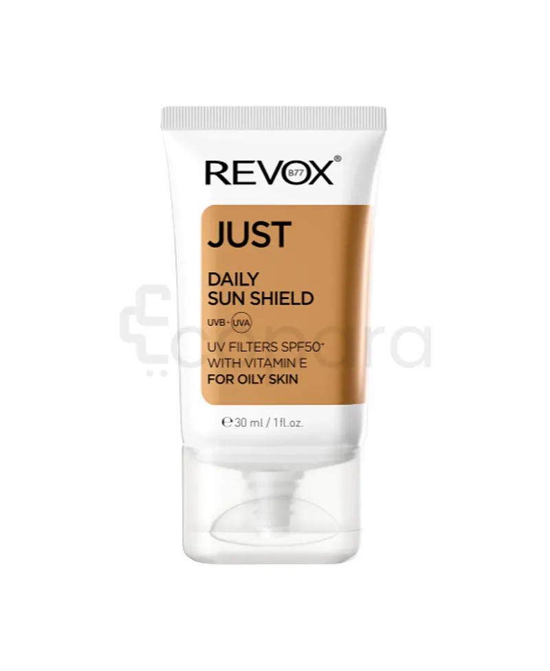 REVOX B77 JUST DAILY SUN SHIELD ROR OILY SKIN ECRAN SOLAIRE QUOTIDIEN SPF 50+ POUR PEAUX GRASSE 30ML