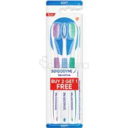 SNSODYNE SENSITIVE TOOTHBRUSH BROSSE A DENTS BUY 2 GET 1 FREE BOITE DE 3