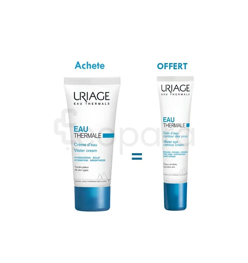 URIAGE COFFRET CREME D'EAU 40ML + SOIN D'EAU CONTOUR DES YEUX 15ML OFFERT