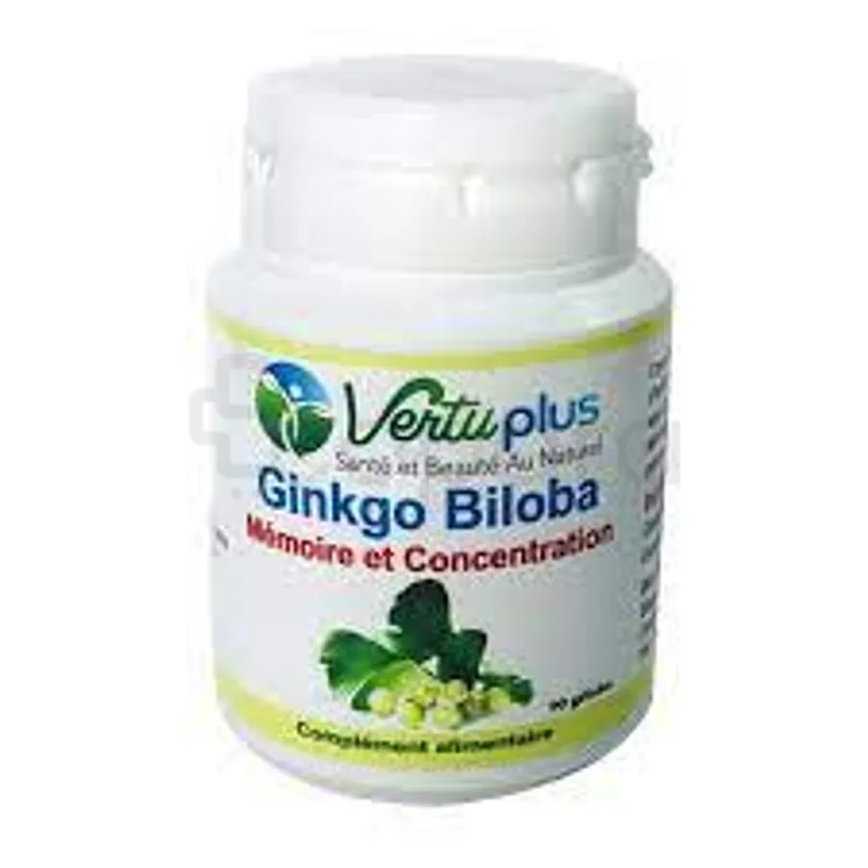 VERTUPLUS GINKGO BILOBA MEMOIRE ET CONCENTRATION BOITE DE 90 GELULES
