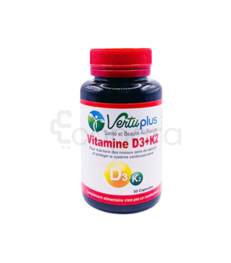 VERTUPLUS VITAMINE D3+K2 BOITE DE 50 CAPSULES