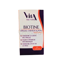 VITA NATURE BIOTINE 5000MCG BOITE DE 60 GELULES