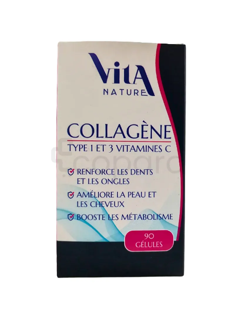 VITA NATURE COLLAGENE TYPE 1 ET 3 VITAMINES C B90 GELULES