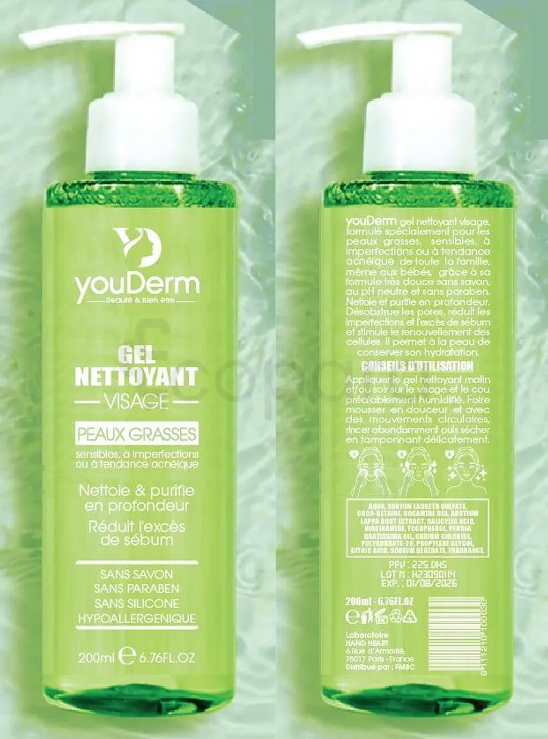 YOUDERM GEL NETTOYANT PEAUX GRASSES 200ML
