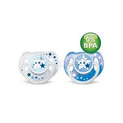AVENT SUCETTES NUIT SILICONE 0-3MOIS BOITE DE 2