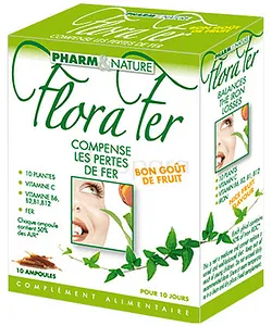 PHARMA NATURE FLORA FER COMPENSE LES PERTES DE FER BOITE DE 10