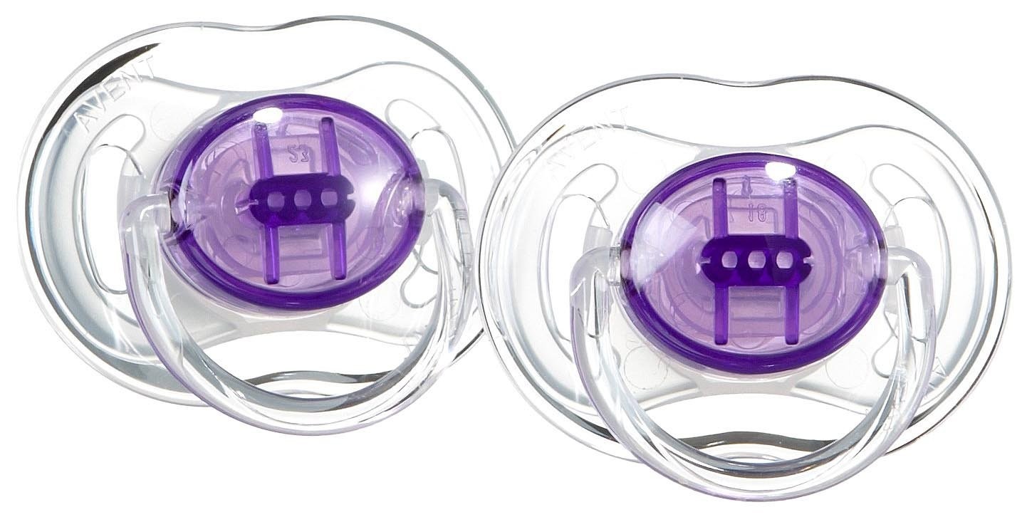 AVENT SUCETTES TRANSPARENTES SILICONE 3-6MOIS BOITE DE 2
