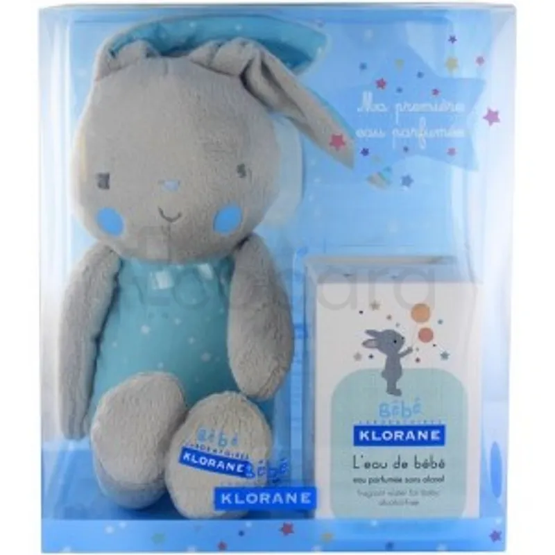 KLORANE BEBE COFFRET BLEU L'EAU DE BEBE + LAPIN