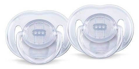 AVENT SUCETTES TRANSPARENTES SILICONE 0-3MOIS BOITE DE 2