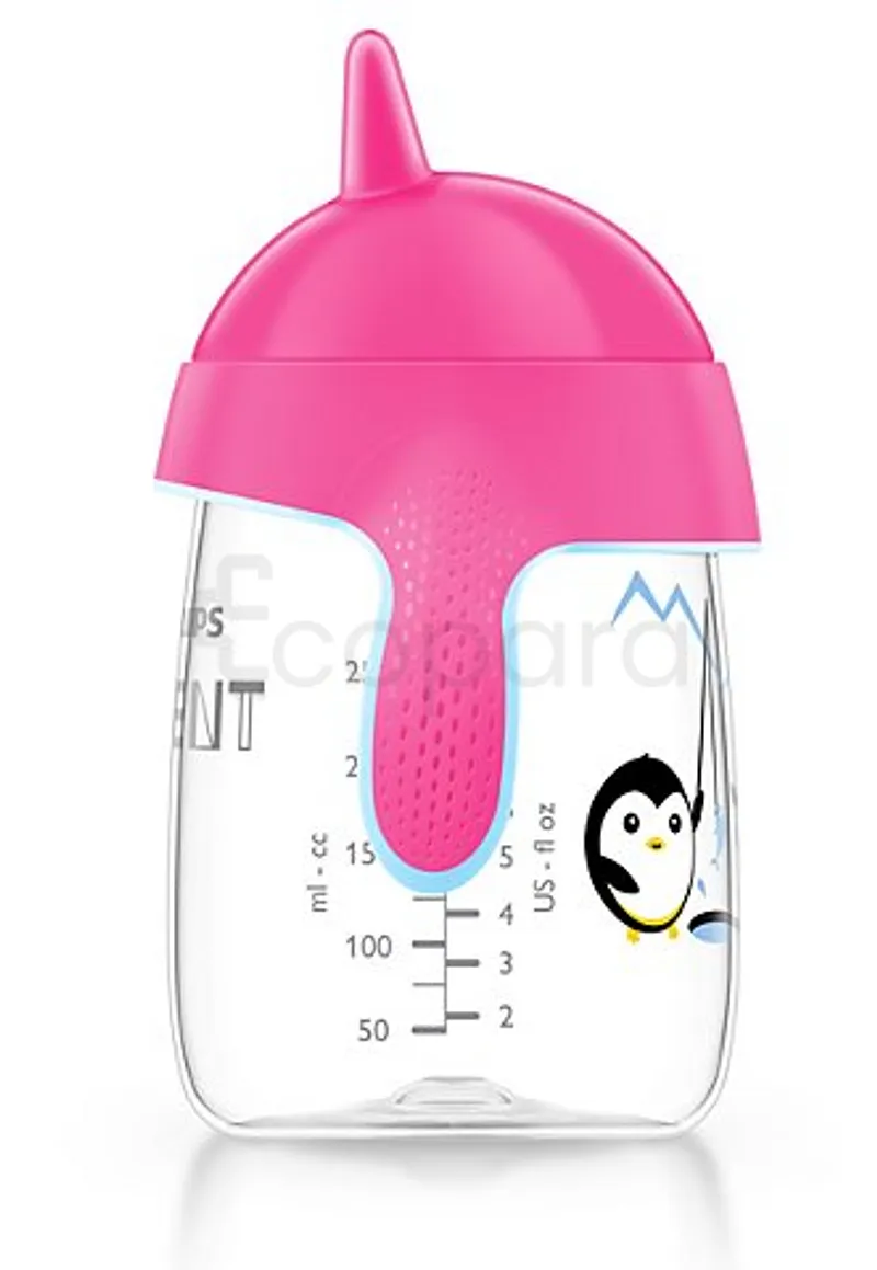 AVENT TASSE PINGOUIN AVEC ANSES ROSE ANTI DERAPANTE +18MOIS 340ML REFERENCE SCF755/07