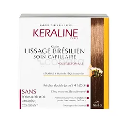 KERALINE KIT DE LISSAGE BRESILIEN SOIN CAPILLAIRE 70ML BOITE DE 4