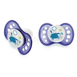 LUC ET LEA SUCETTE SILICONE SPECIAL BOUTON PHOSPHORESCENT NUIT +6MOIS MOUTON REFERENCE 605468
