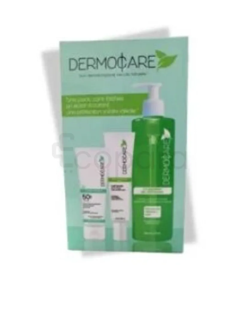 DERMOCARE PACK GEL NETTOYANT ECLAIRCISSANT 200ML + CREME ANTI-TACHES 40ML + ECRAN FLUIDE INVISIBLE SPF50+ 50ML