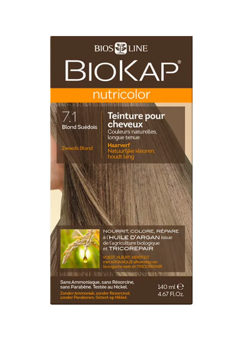 BIOKAP NUTRICOLOR NUMERO 7.1 BLOND SUEDOIS