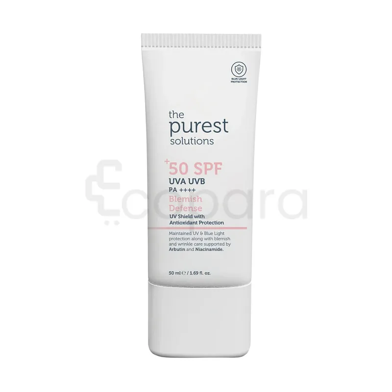 THE PUREST SOLUTIONS BELMISH DEFENCE UVA/UVB ANTIOXIDANT PROTECTION FOR BELMISH-PRONE 50ML