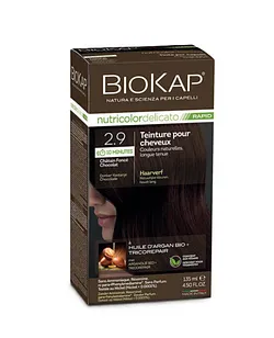 BIOKAP NUTRICOLOR DELICATO NUMERO 2.9 CHATAIN FONCE CHOCOLAT RAPID 10 MINUTES 135ML