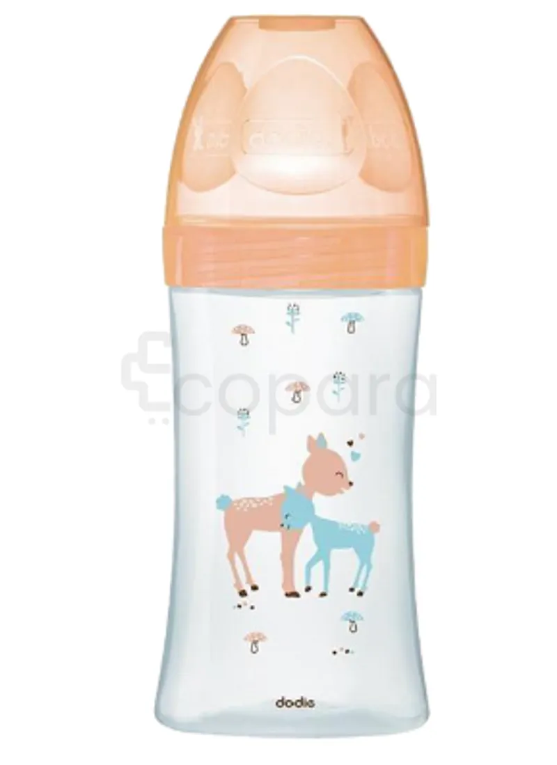 DODIE BIBERON SENTATION+ VERRE BEIGE BICHE TETINE PLATE D2 0-6MOIS 270ML