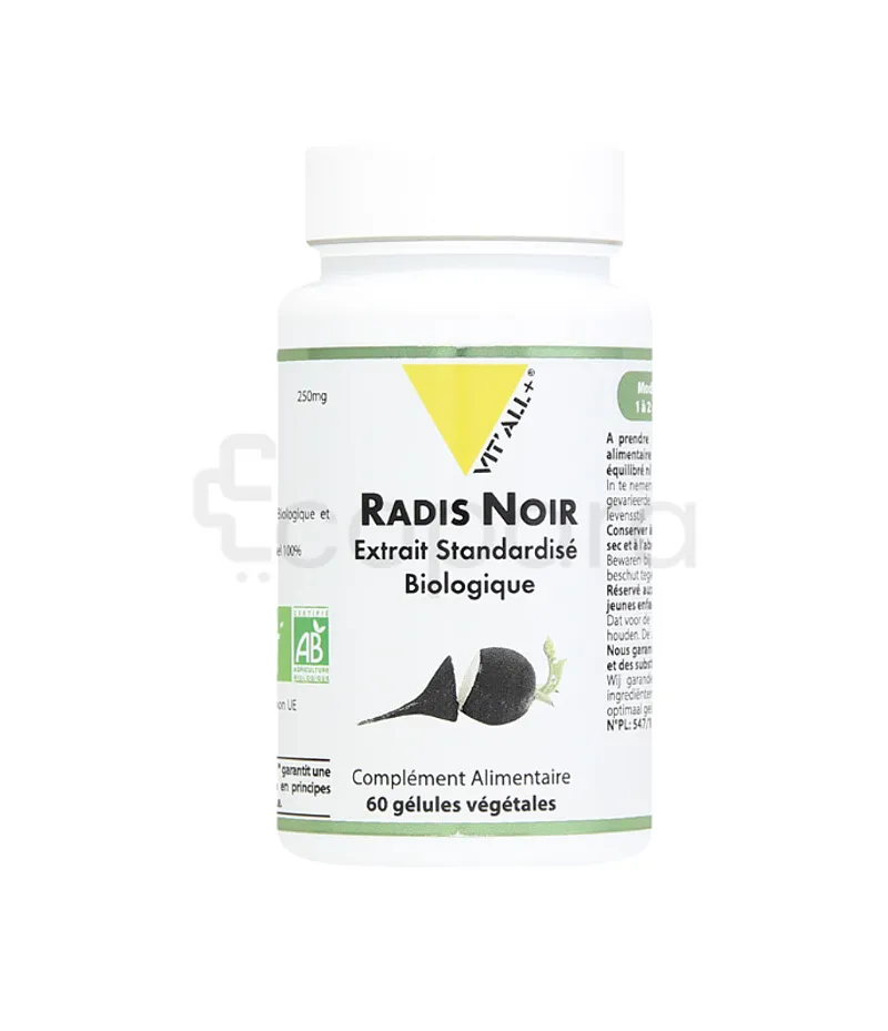 VITALL+ RADIS NOIR 250MG BOITE DE 60 CAPSULES