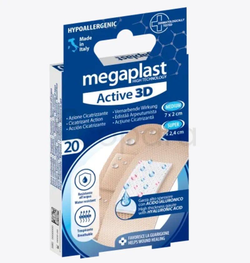 MEGAPLAST ACTIVE 3D ACTION CICATRIZANTE BOITE DE 20