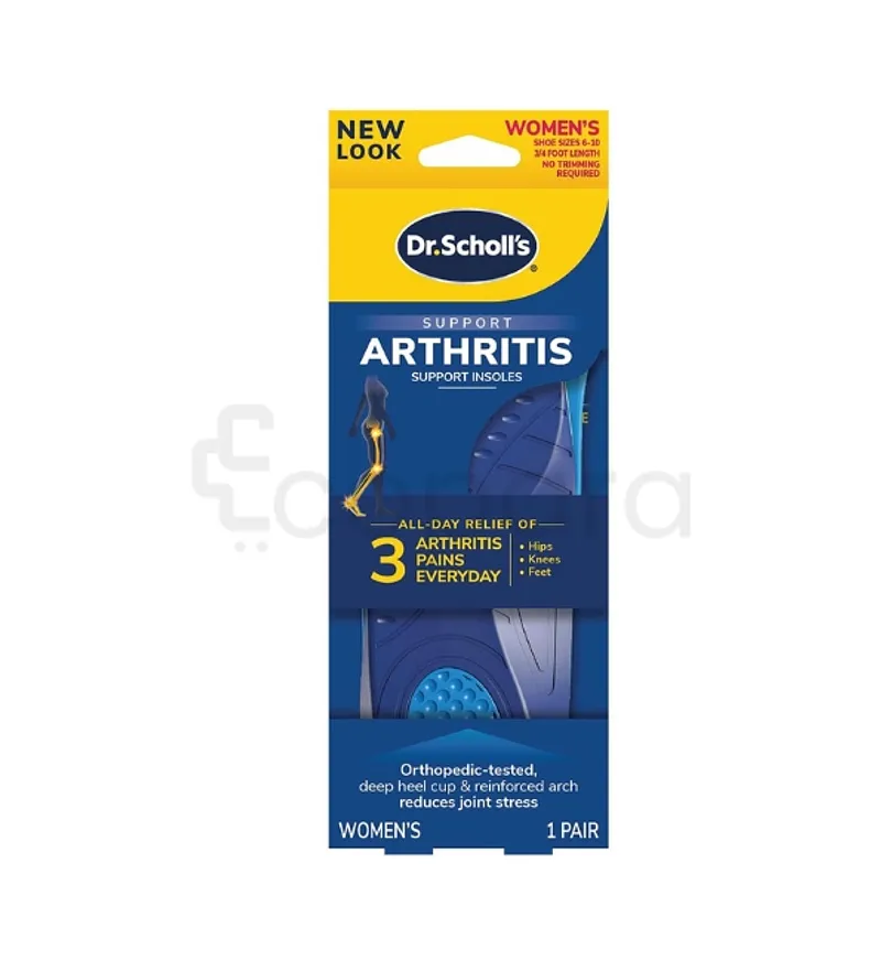 DR SCHOLL'S PAIN RELIEF ORTHOTICS ARTHRITIS SUPPORT INSOLES WOMEN'S TAILLE 6-10 BOITE DE 1 PAIRE