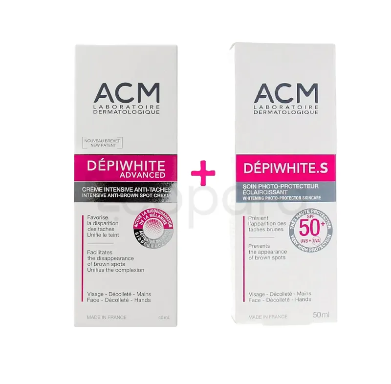 ACM PACK DEPIWHITE ADVANCED CREME INTENSIVE ANTI-TACHE 40ML + DEPIWHITE.S SOIN PHOTO-PROTECTEUR ECLAIRCISSANT 50 SPF 50ML