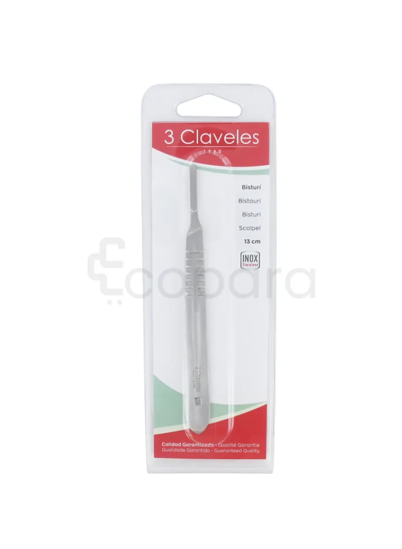 3 CLAVELES BISTOURI PEDICURE INOX 13CM REFERENCE 80241