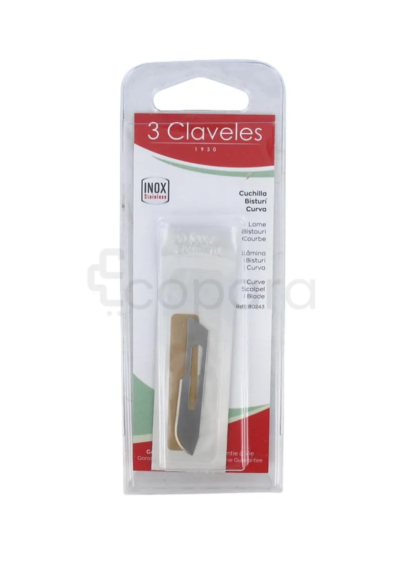 3 CLAVELES LAME BISTOURI COURBE REFERENCE 80243