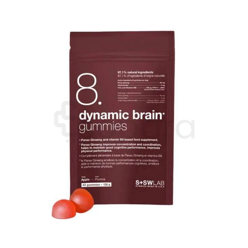 S+SWLAB 8 DYNAMIC BRAIN GUMMIES 126G 42 GUMMIES GOUT POMME BOITE DE 42 GOMMES