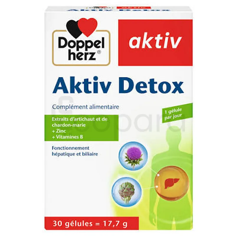 DOPPEL HERZ AKTIV DETOX BOITE DE 30 GELULES
