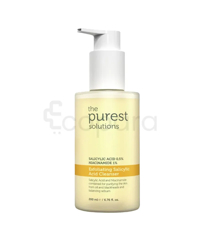 THE PUREST SOLUTIONS EXFOLIATING SALICYLIC ACID CLEANSER 0.5% SALICYLIC ACID 1% NIACINAMIDE 200ML