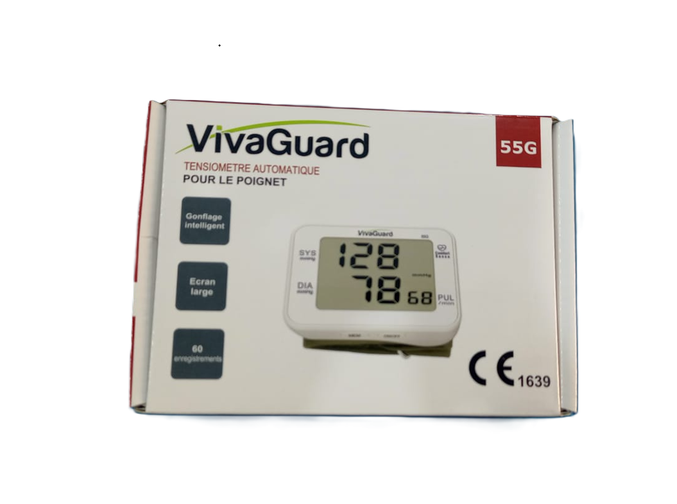 VIVAGUARD TENSIOMETRE NUMERIQUE AUTOMATIQUE POIGNET 55G REFERENCE P2408025