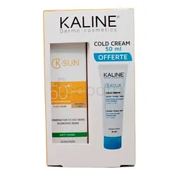 KALINE K-SUN ECRAN SOLAIRE INVISIBLE PEAUX MIXTES A GRASSES SPF50+ 50ML + COLD CREAM 50ML