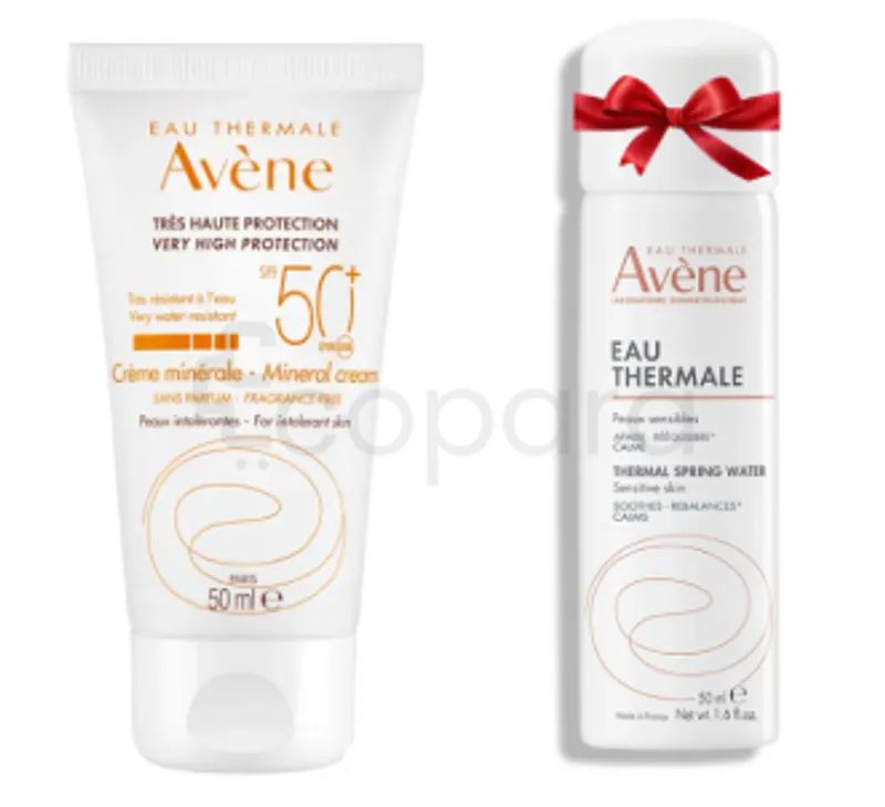 AVENE PACK TRES HAUTE PROTECTION CREME MINERALE SPF50+ 50ML + EAU THERMAL OFFERT 50ML