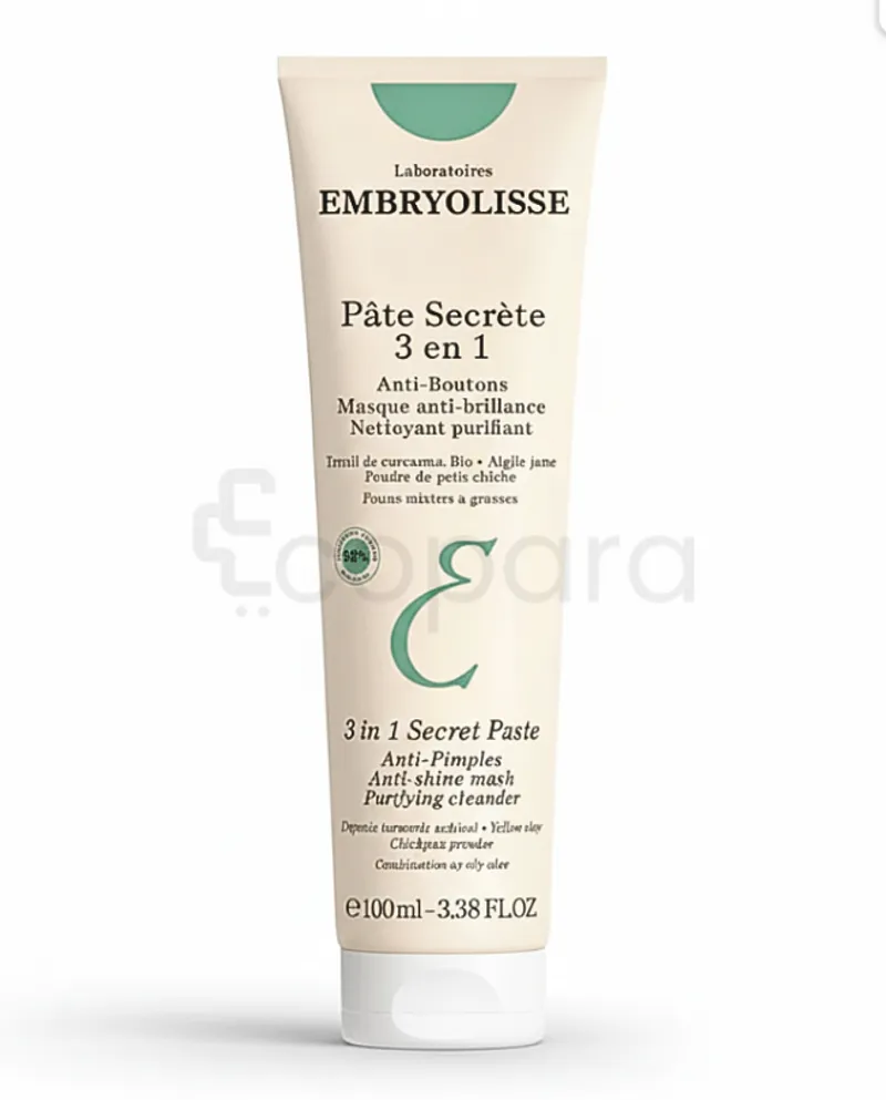 EMBRYOLISSE PATE SECRETE 3 EN 1 ANTI-BOUTONS MASQUE ANTI-BRILLANCE NETTOYANT PURIFIANT 100ML
