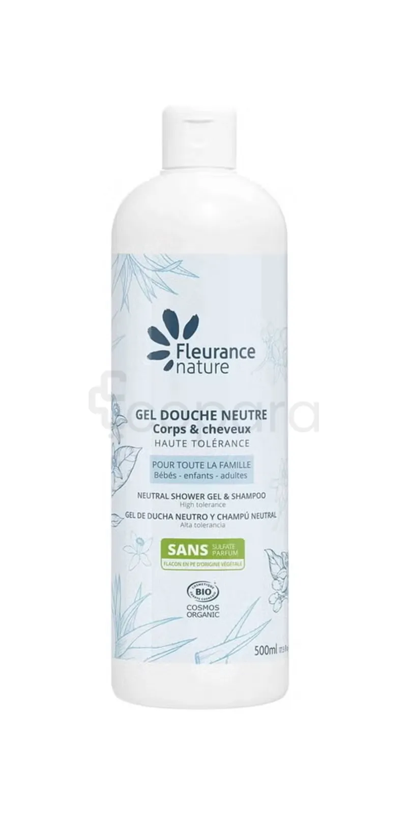 FLEURANCE NATURE GEL DOUCHE NEUTRE CORPS ET CHEVEUX HAUTE TOLERANCE 500ML