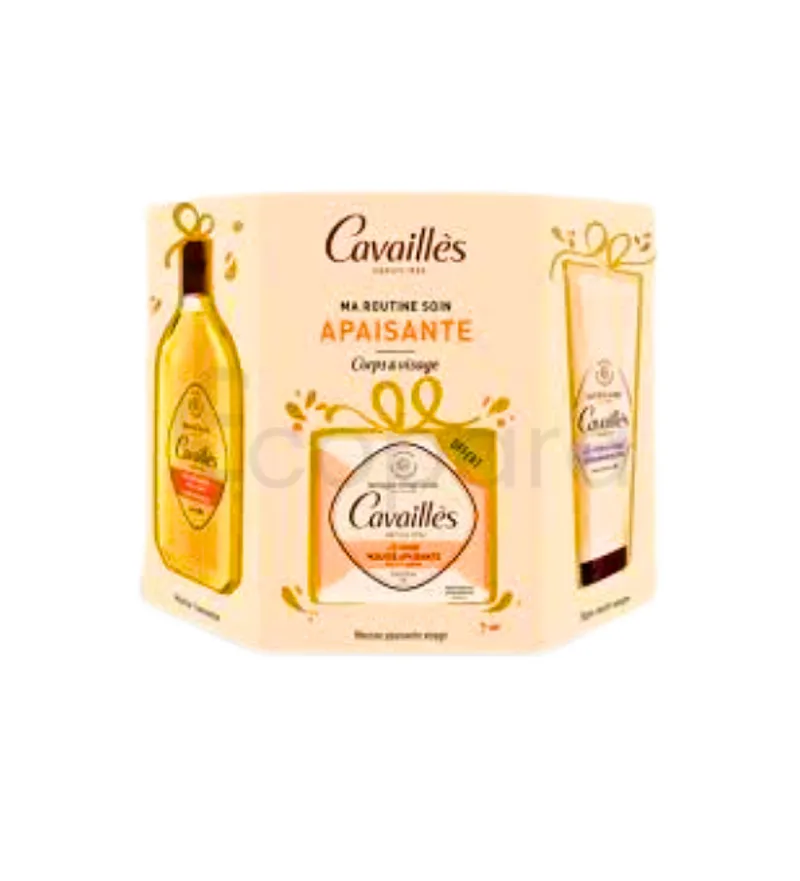 ROGE CAVAILLES COFFRET MA ROUTINE SOIN APAISANTE HUILE DE DOUCHE VELOUTANTE 250ML + MOUSSE APAISANTE VISAGE 70G + CREME MIRACULEUSE MULTI-USAGES 100ML