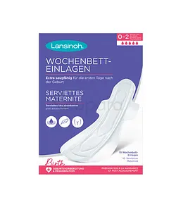 LANSINOH SERVIETTES MATERNITE EXTRA-ABSORBANTES TAILLE L 0-2 SEMAINES BOITE DE 10