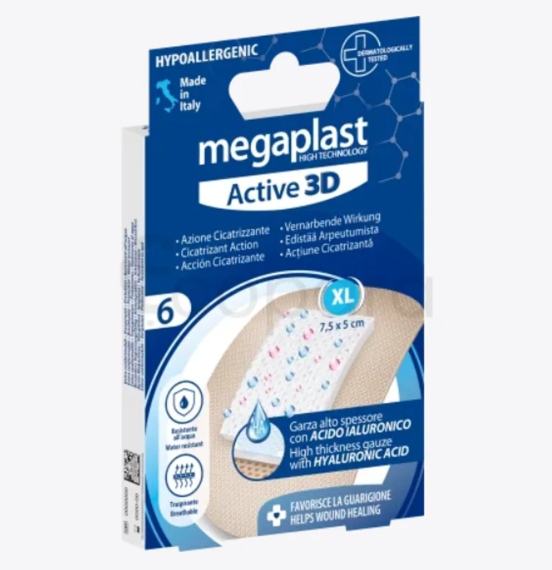 MEGAPLAST ACTIVE 3D ACTION CICATRIZANTE XL BOITE DE 6
